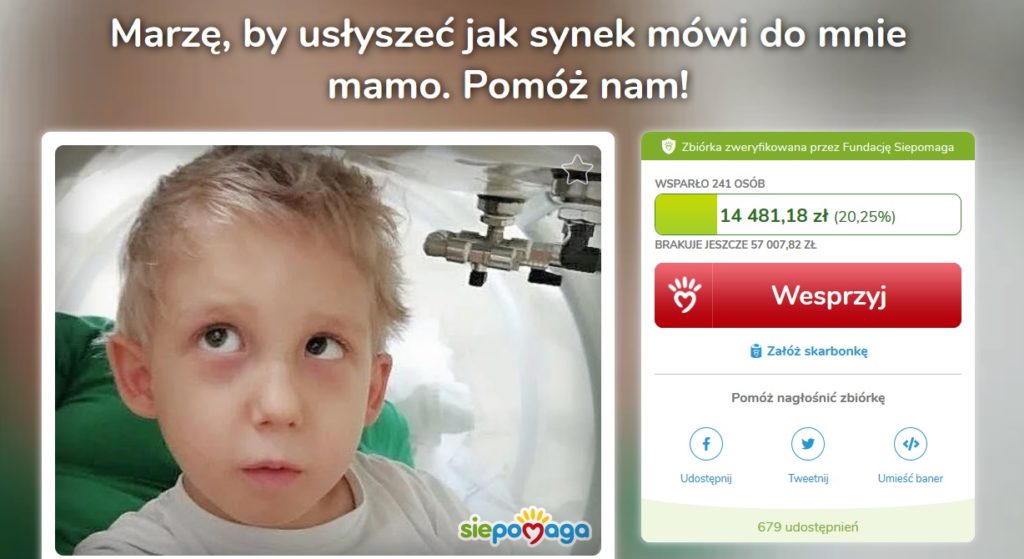 Z naszą pomocą Dominik ma szansę mówić, pomożesz?