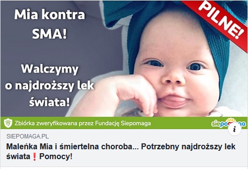 OCAL ŻYCIE MII! NIEZBĘDNE JEST PODANIE LEKU O WARTOŚCI PONAD 9 MILIONÓW ZŁOTYCH!